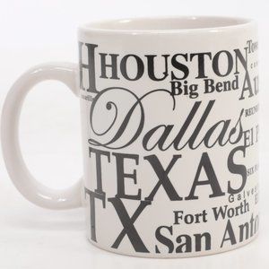 Jay Joshua Black And White TexasLandmarks Mug Coffee Cup All Words